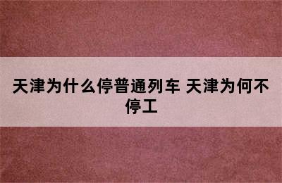 天津为什么停普通列车 天津为何不停工